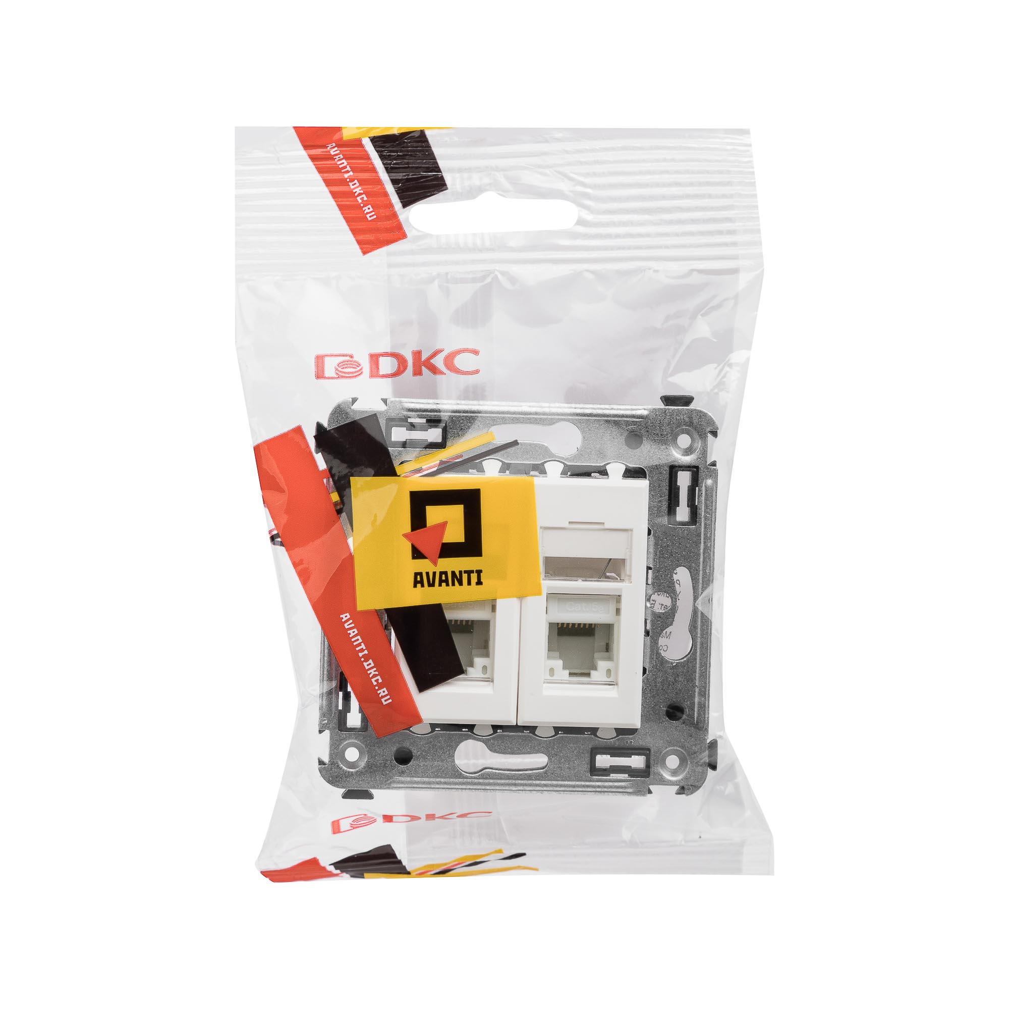 Avanti Розетка RJ-45 в стену, 5e двойная, Белое   облако DKC 4400464