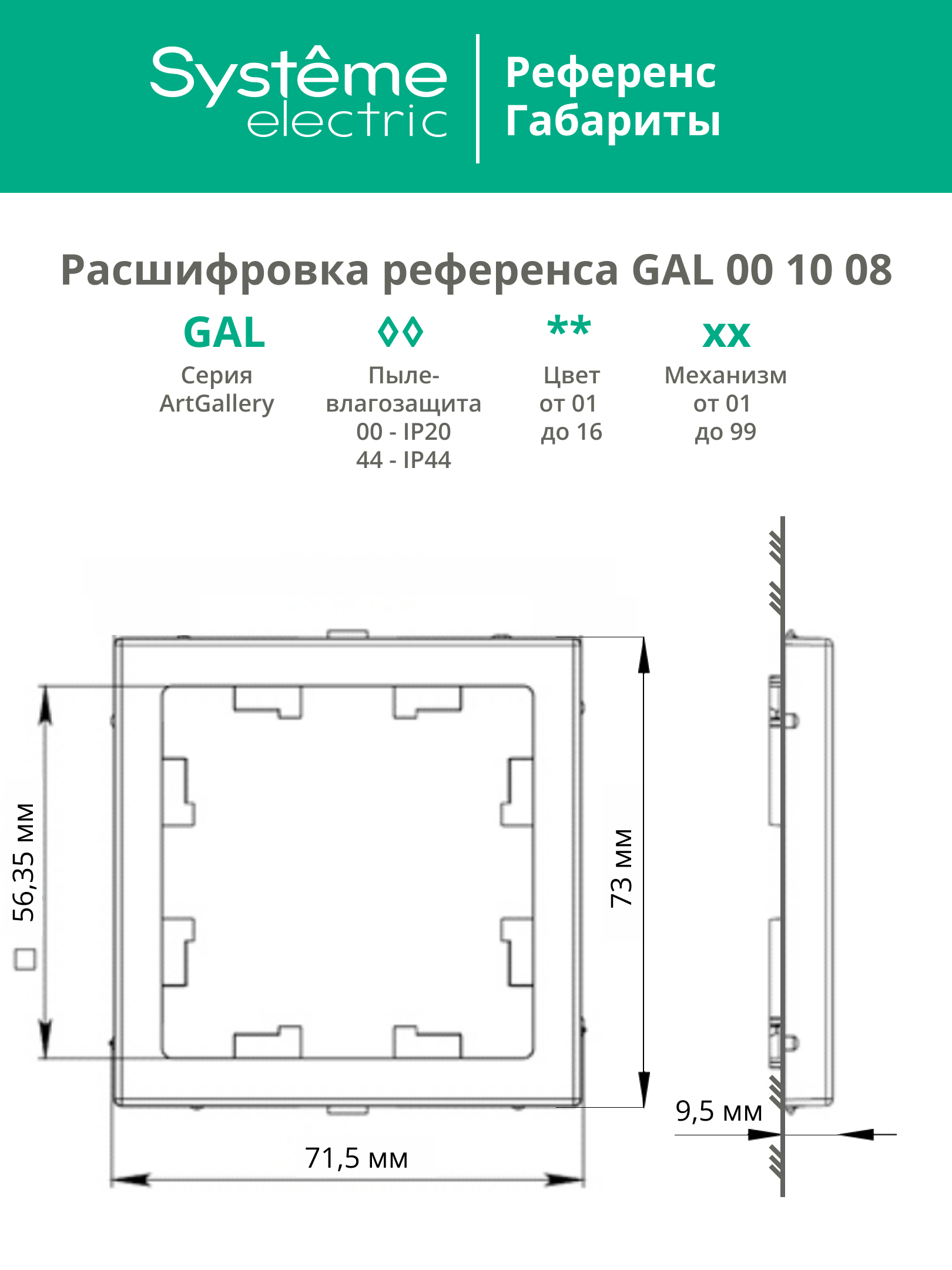 ARTGALLERY Адаптер для функции AtlasDesign, карбон Systeme Electric GAL001008