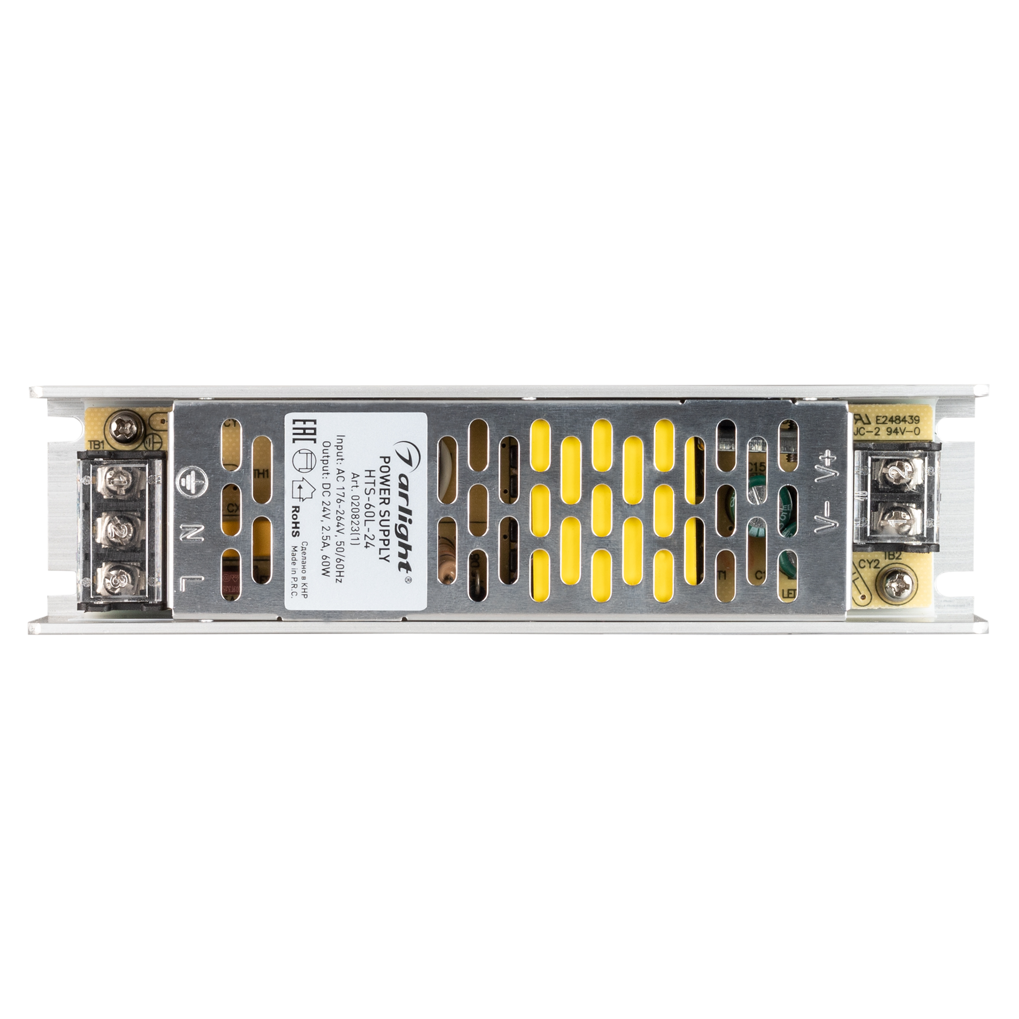 Блок питания HTS-60L-24 (24V, 2.5A, 60W) (ARL, IP20 Сетка, 3 года) Arlight 020823(1)