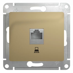 GLOSSA Розетка компьютерная RJ45 категория 5е в рамку титан Systeme Electric GSL000481K