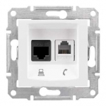 Sedna Розетка телефон/компьютер в рамку белая Schneider Electric SDN5100121