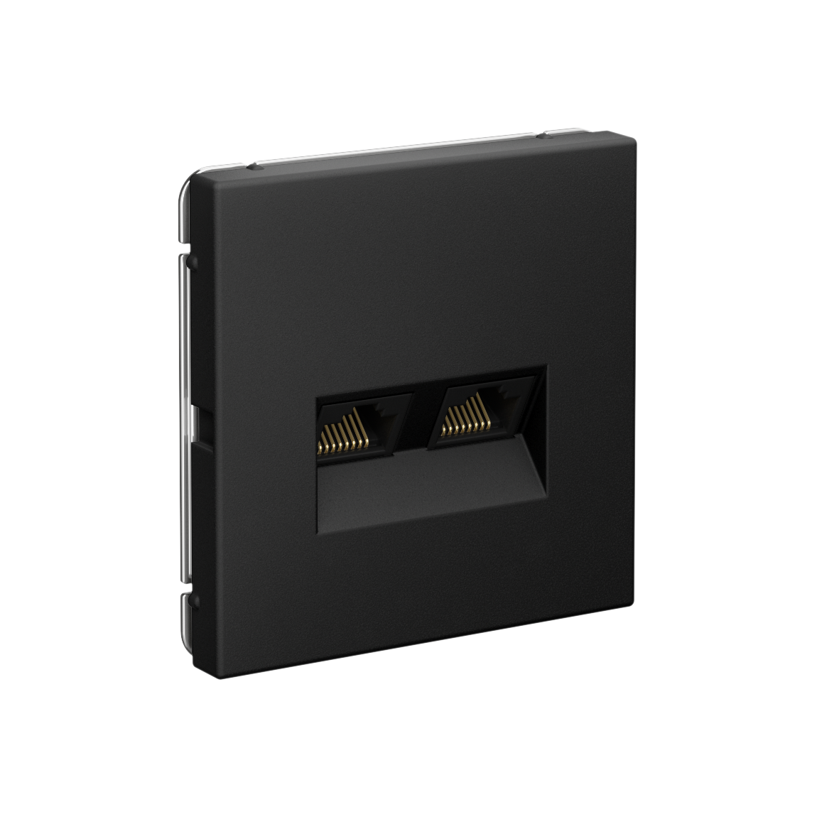 ARTGALLERY РОЗЕТКА двойная компьютерная RJ45+RJ45, кат. 5е, механизм, КАРБОН Systeme Electric GAL001085