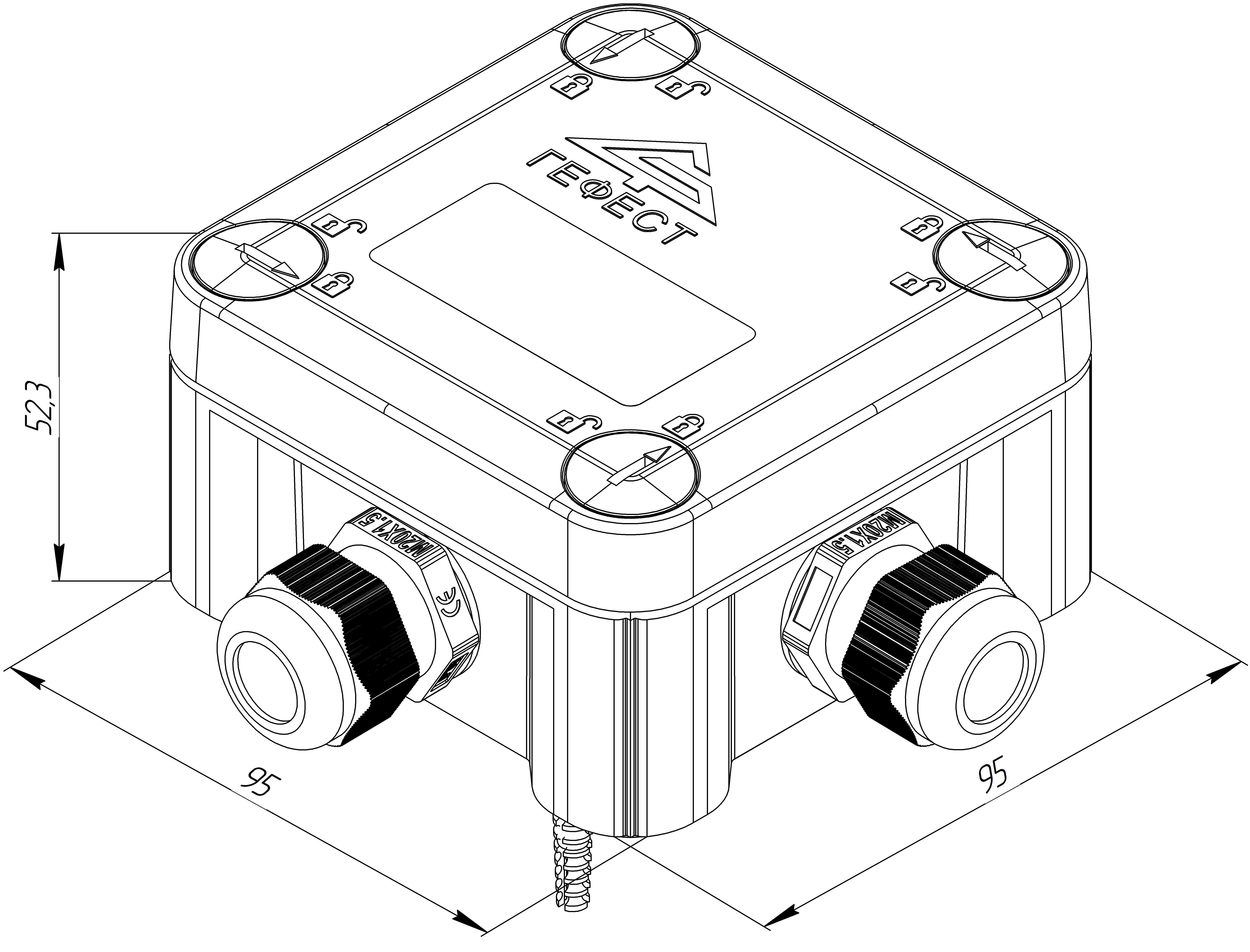 Коробка монтажная огнестойкая КМ-О-1010(П)(8к)-IP66(П6-12) Гефест УТ000031489