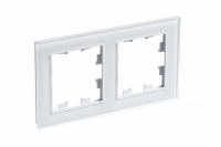 Рамка двухпостовая ATLASDESIGN NATURE, СТЕКЛО БЕЛЫЙ Systeme Electric ATN320102