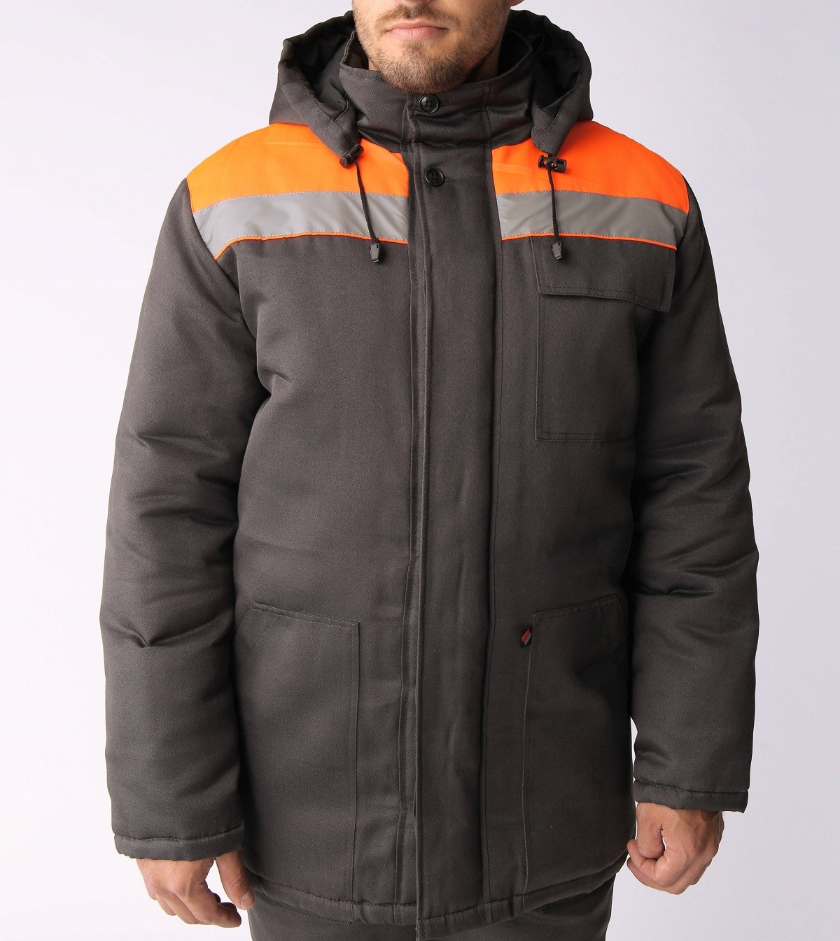 Костюм зимний Партнер NEW (Смесовая, 210) п/к, темно-серый/оранжевый,48-50,182-188 Факел 87476973 87476973004