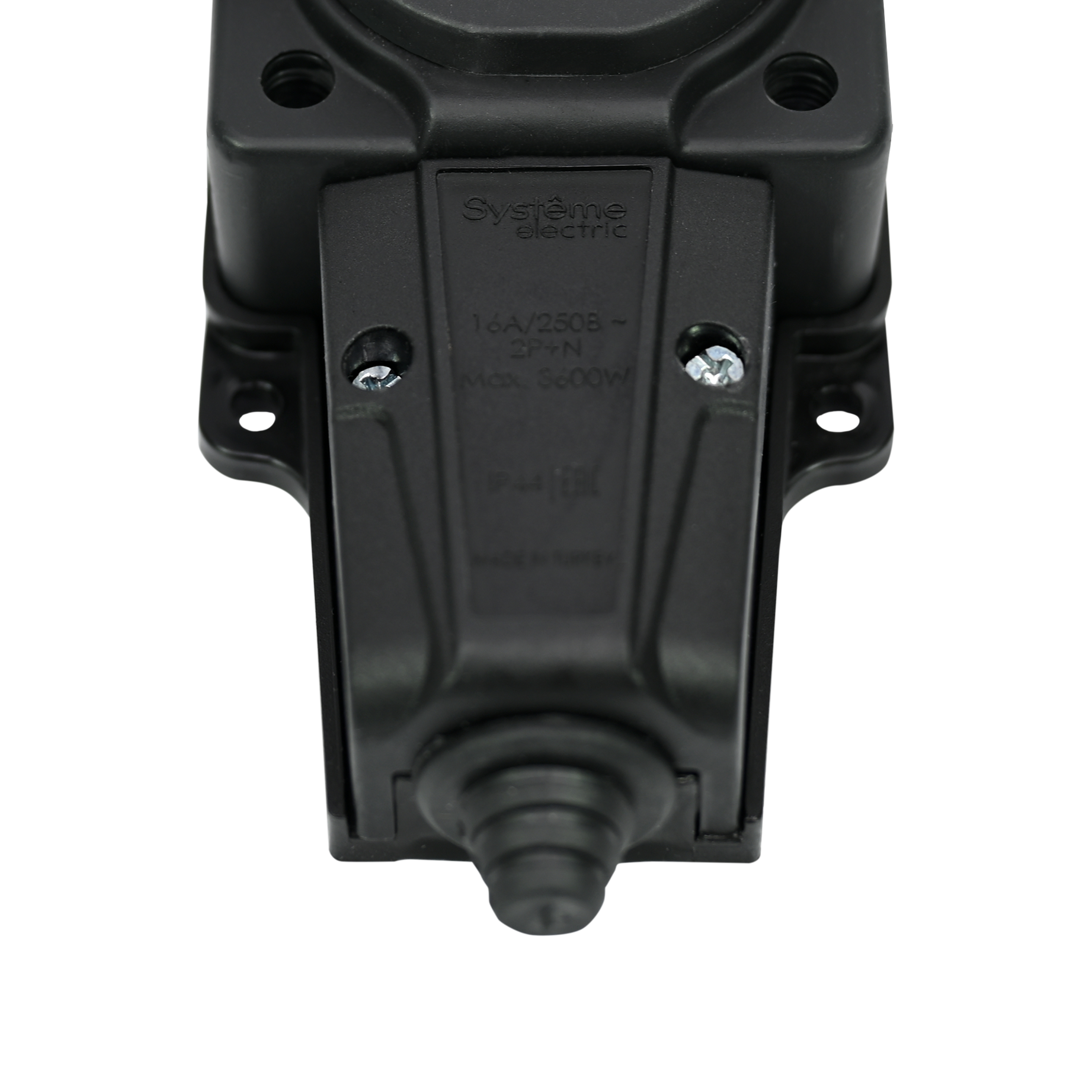 Колодка 3х розетка 2К+З каучуковая 16А/250В IP44 Чёрная MultiSet Systeme Electric MST4103BK