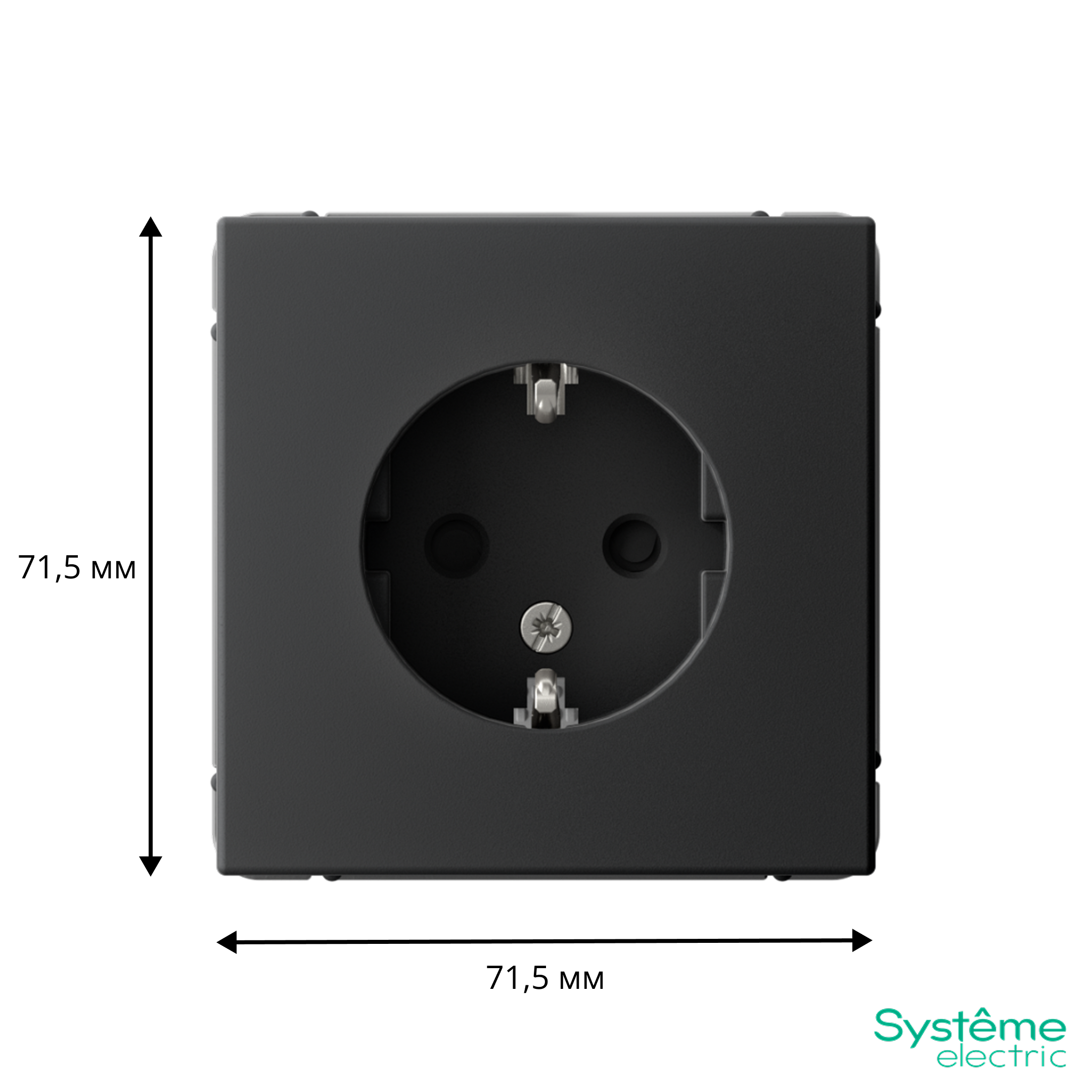 ARTGALLERY розетка с заземлением со шторками, 16А, механизм, карбон Systeme Electric GAL001045