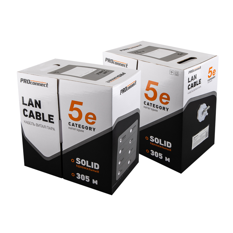Витая пара PROconnect F/UTP 4PR 24AWG CCA CAT5e бухта 305м REXANT 01-0142-3