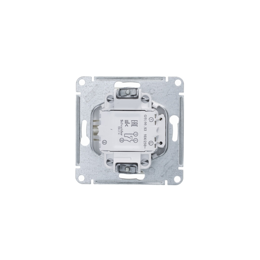 GLOSSA Выключатель двухклавишный с подсветкой схема 5а платина Systeme Electric GSL001253