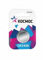 Батарейка  CR2430 3V Lithium 1BL Космос KOCR24301BL