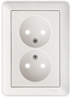 W59 Розетка двойная скрытая без заземления 16А белая Systeme Electric RS16-254-18