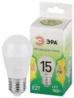 Лампа светодиодная LED 15 Вт 1500Лм 3000К шар теплый E27 220-240В LED P45-15W-830-E27 Green Line ЭРА Б0067038