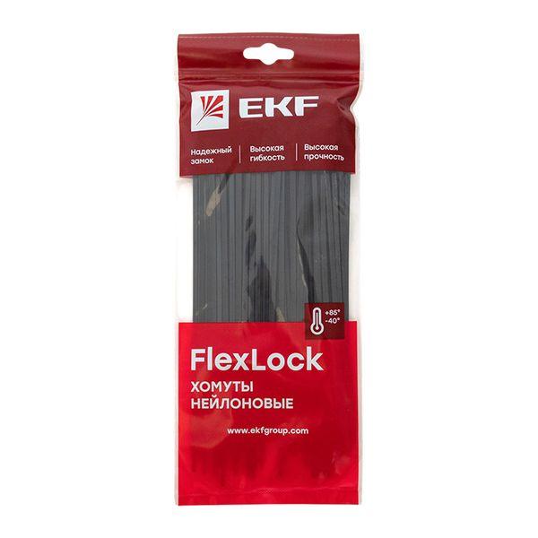 Хомут P6.6 стандартный черный 3.6x200 (100шт) FlexLock PROxima EKF plc-fl-ctsb-3.6x200