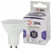 Лампа светодиодная LED 10 Вт 800Лм 6000К софит холодный GU10 170-265В LED MR16-10W-860-GU10 Standart ЭРА Б0049074