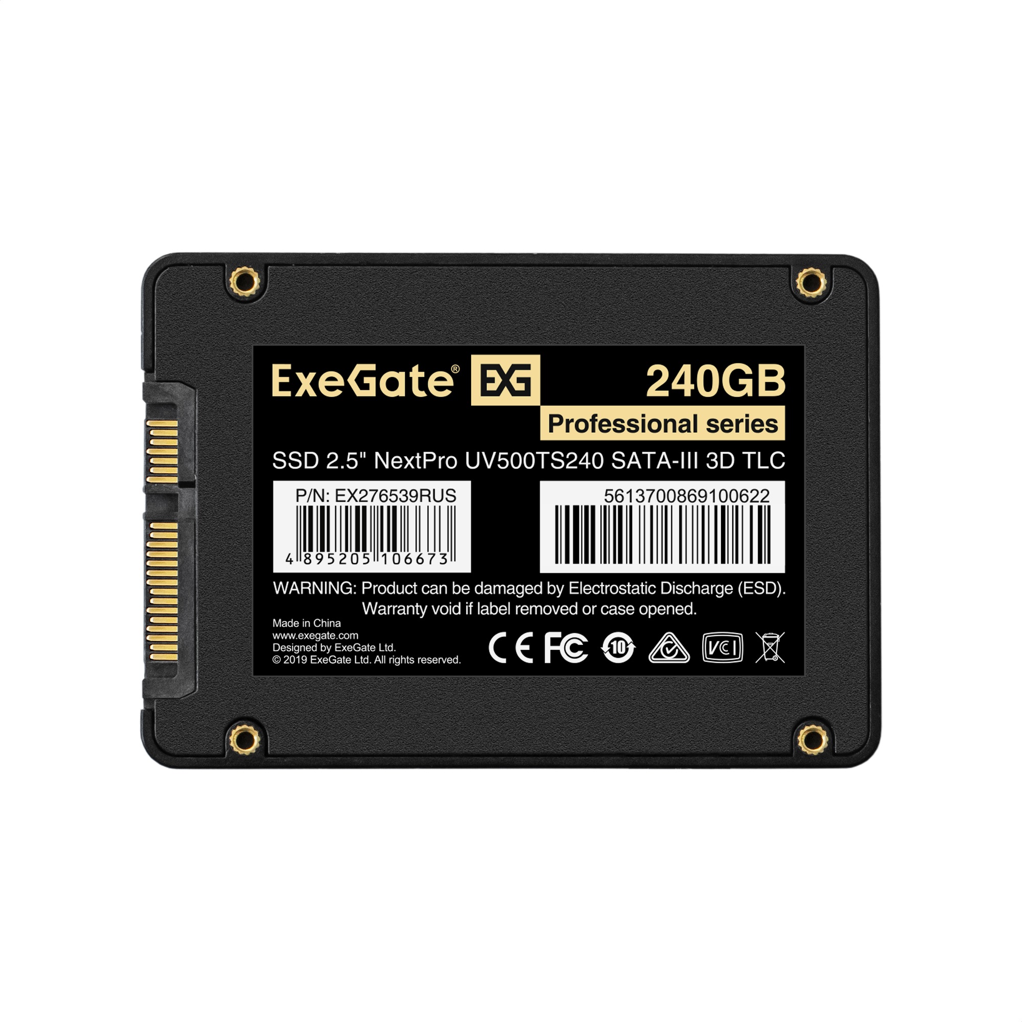 Накопитель SSD 2.5'' 240GB NextPro UV500TS240 (SATA-III, 3D TLC) ExeGate EX276539RUS