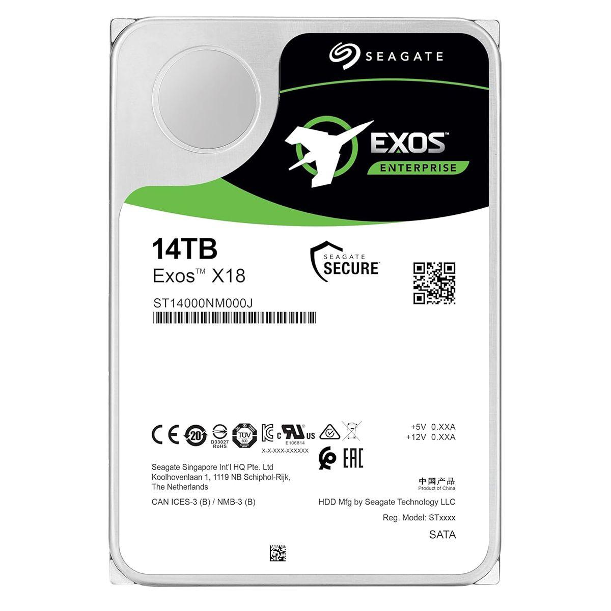 Жесткий диск 3.5'' 14 TБ Exos X18, SATAIII, 7200 об/мин, 256 МБ Seagate ST14000NM000J 191211