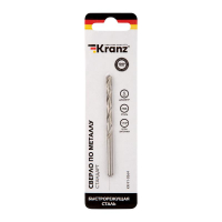 Сверло по металлу 5.0х86х52 мм HSS DIN 338 Kranz KR-91-0564