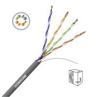 Витая пара СORDLINE U/UTP 4 пары 5e Сu одж.       24AWG(0,51мм) вн.PVC сер.305м Cordline CL-CuI5E04U-051SO-PVC-GY-305 УТ-00000442