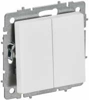 BRITE Выключатель 2-клавишный 10А ВС10-2-0-БрАБ арктический белый IEK BR-V20-0-10-K91