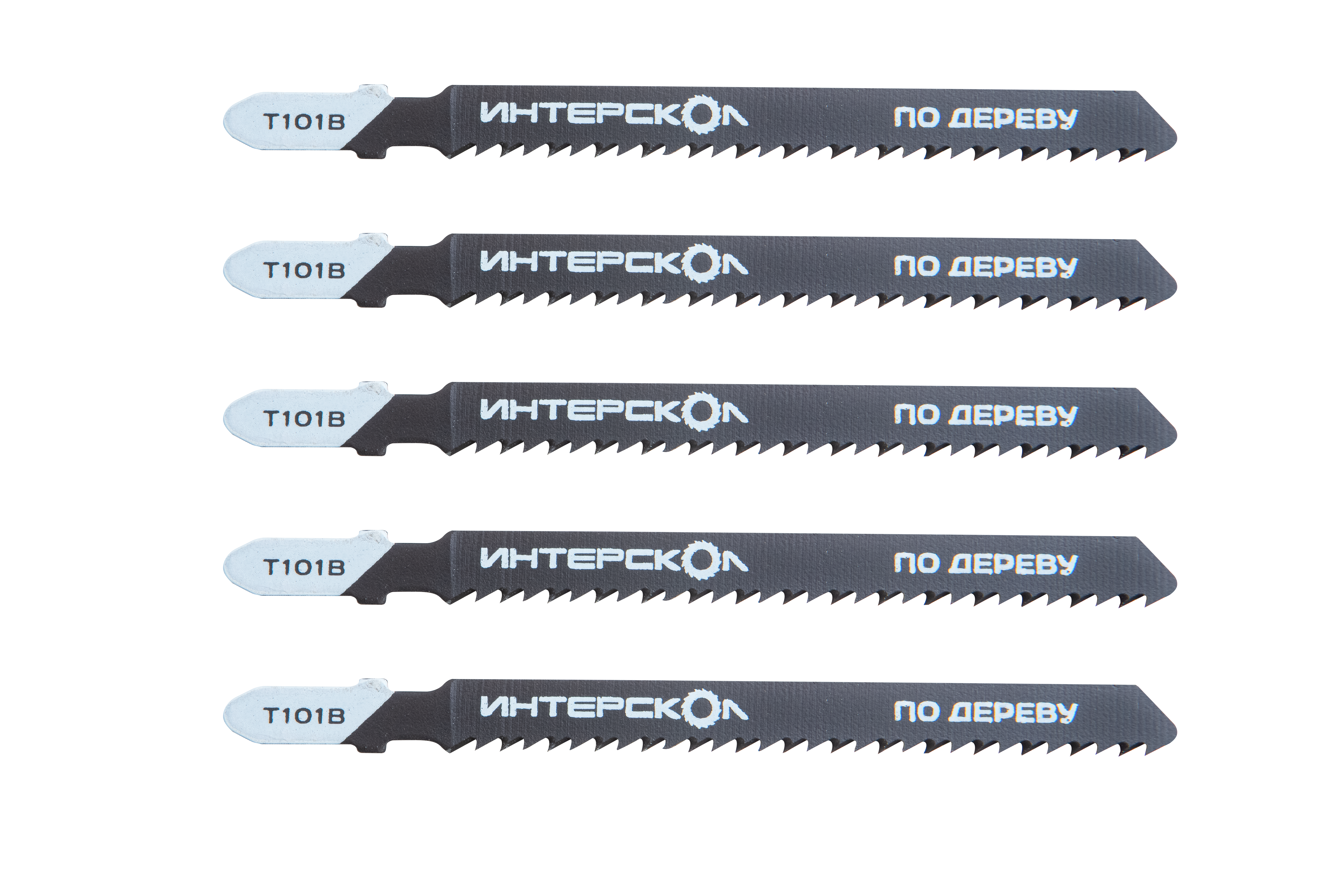 Пилки для лобзика по дереву T101B 100х75х2,5 (5шт) Интерскол 34175.102