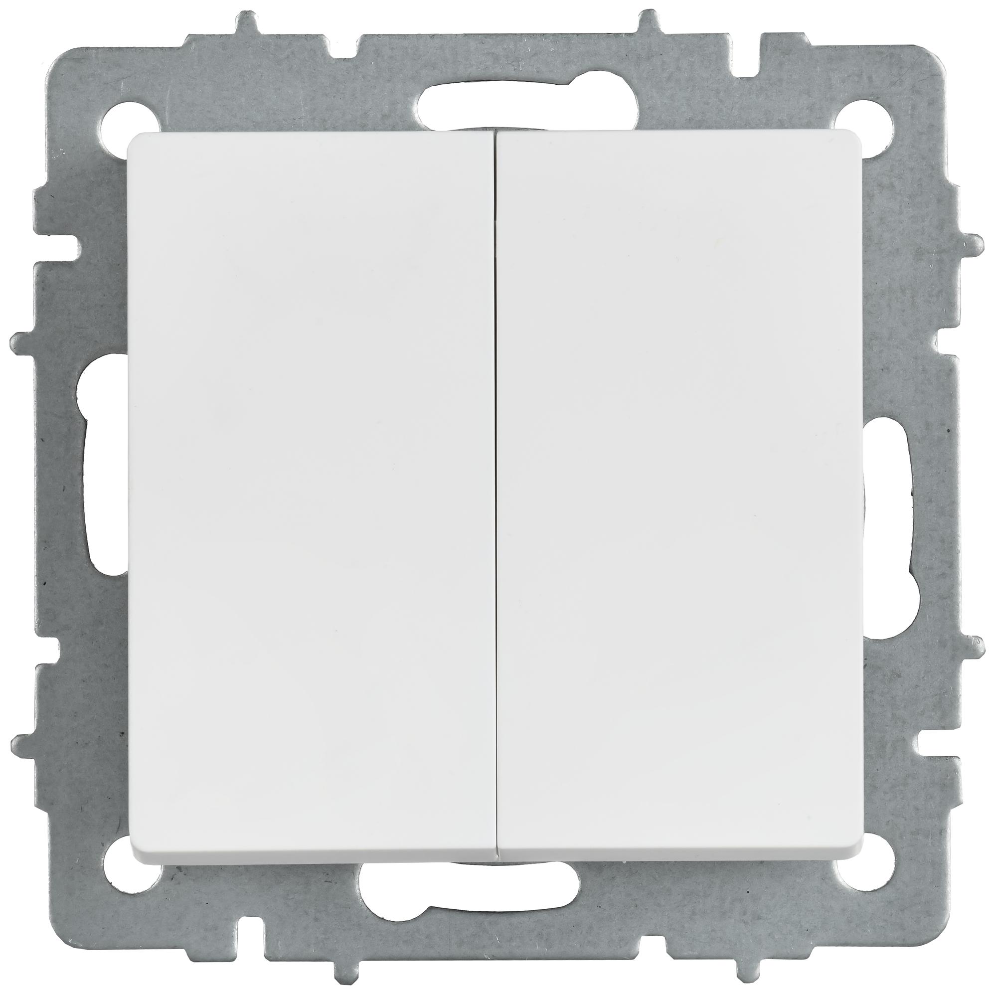 BRITE Выключатель 2-клавишный 10А ВС10-2-0-БрАБ арктический белый IEK BR-V20-0-10-K91