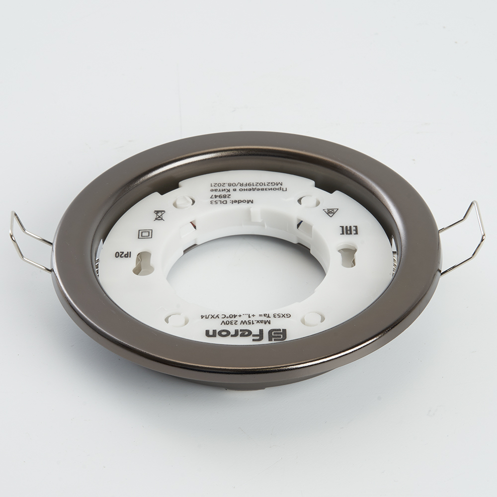 Светильник ДВО-15w GX53 без лампы черный хром FERON DL53 чер.хр. 28947