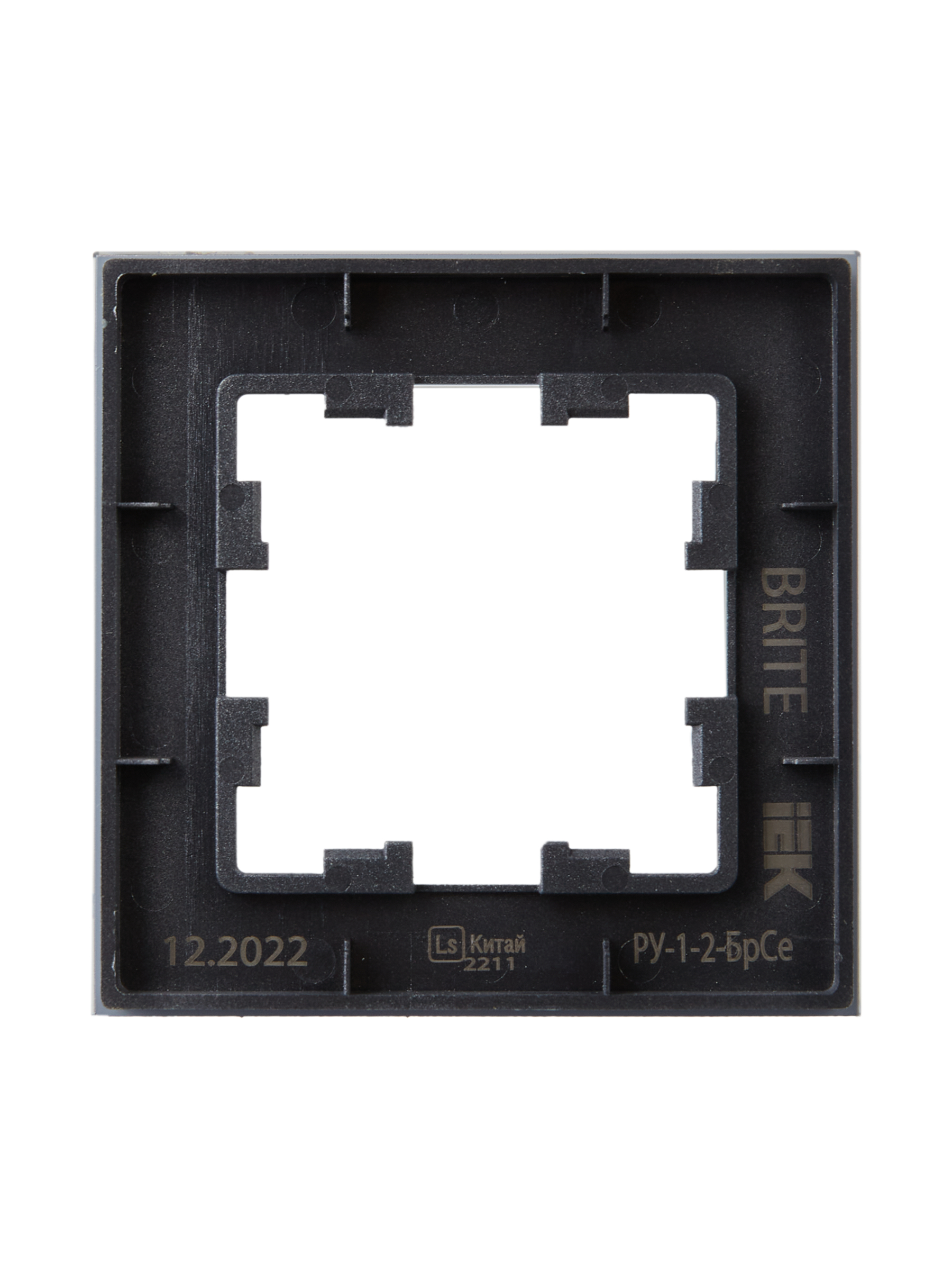 BRITE Рамка 1 пост РУ-1-2-БрСе стекло серый IEK BR-M12-G-K03