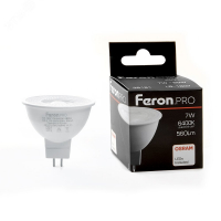 Лампа светодиодная LED 7вт 230в G5.3 дневной с линзой 38 град .PRO FERON LB-1607 38181