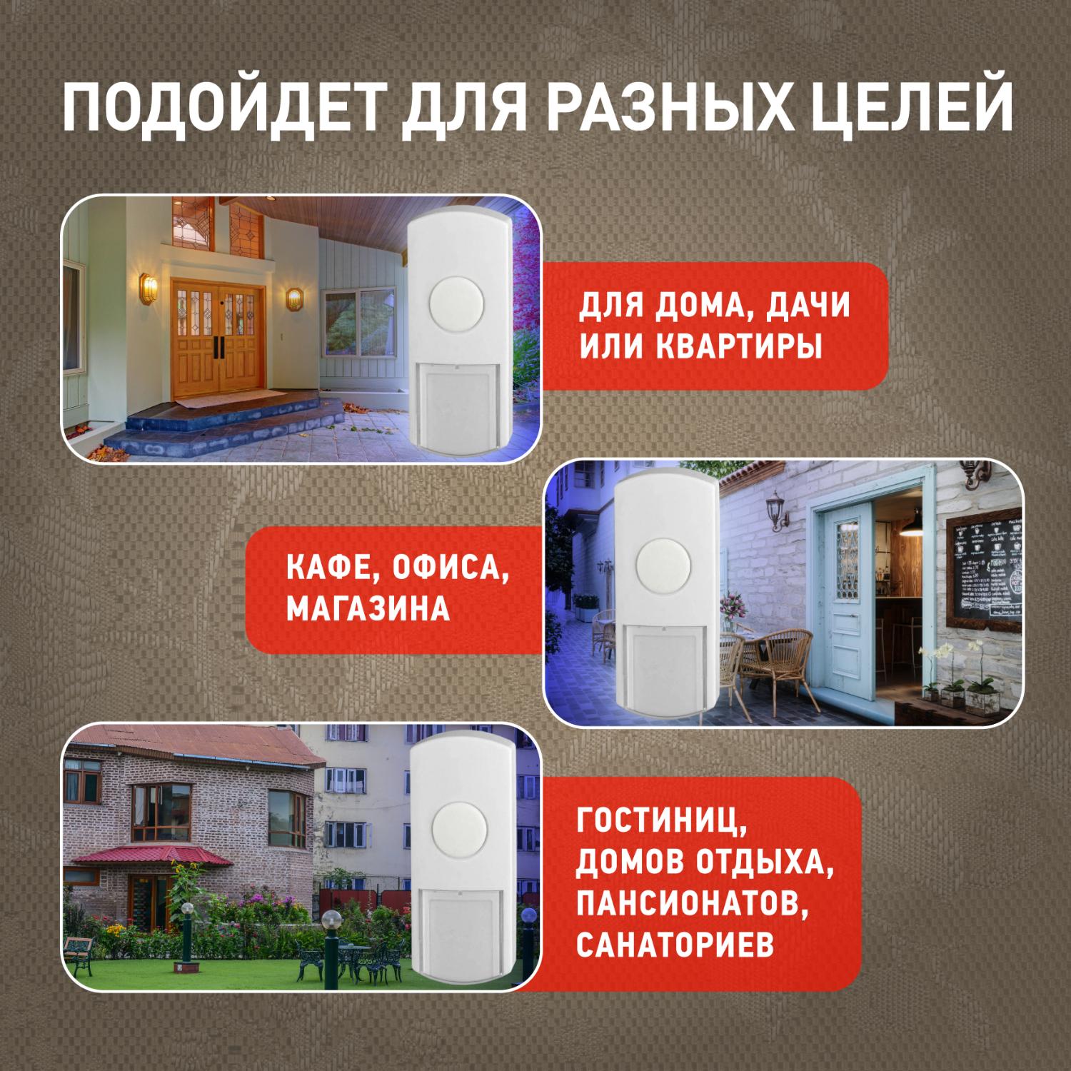 Звонок дверной проводной от сети 1 мелодия IP44 с вилкой белый ЭРА Б0018138