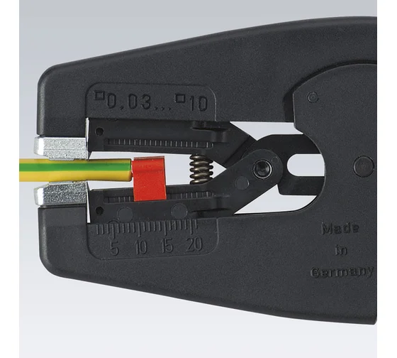 Стриппер автоматический MulTiSTrip 10 зачистка 003-10мм (AWG 32-7) рез кабеля одножильные 6мм многожильные 10мм L=195мм рукоятки с зоной мягкого пластика для надежного хвата KNIPEX KN-1242195