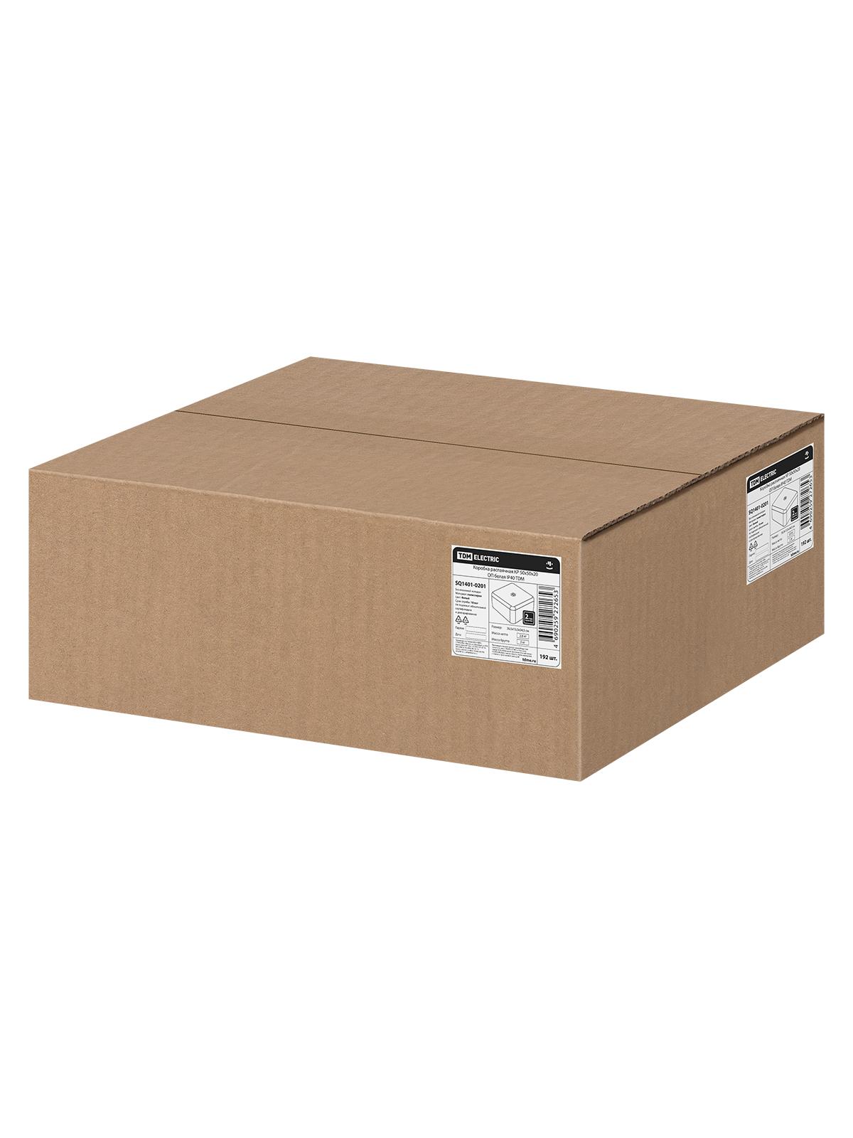 Коробка распаячная КР 50х50х20 ОП белая IP40 TDM ELECTRIC SQ1401-0201