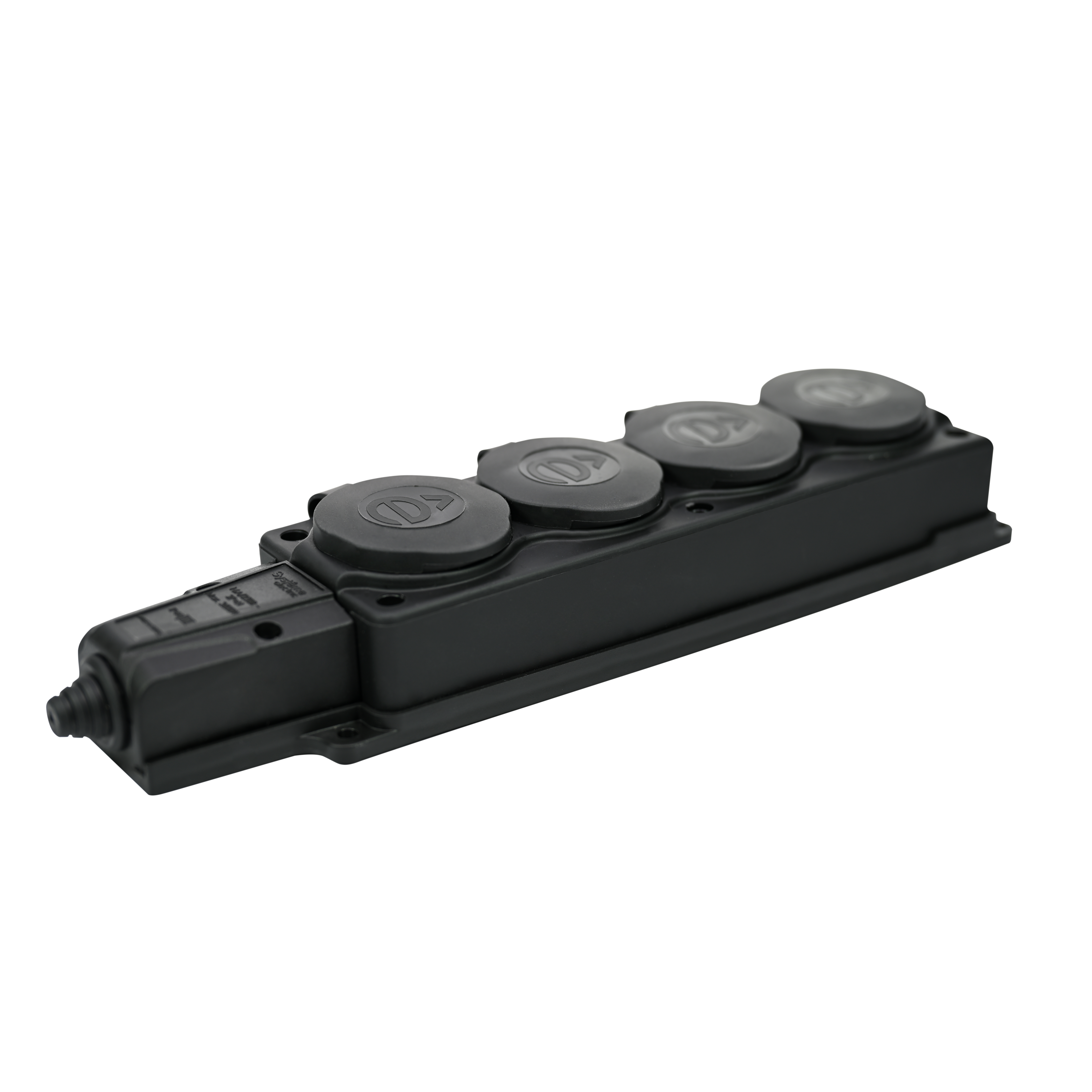 Колодка 4х розетка 2К+З каучуковая 16А/250В IP44 Чёрная MultiSet Systeme Electric MST4104BK
