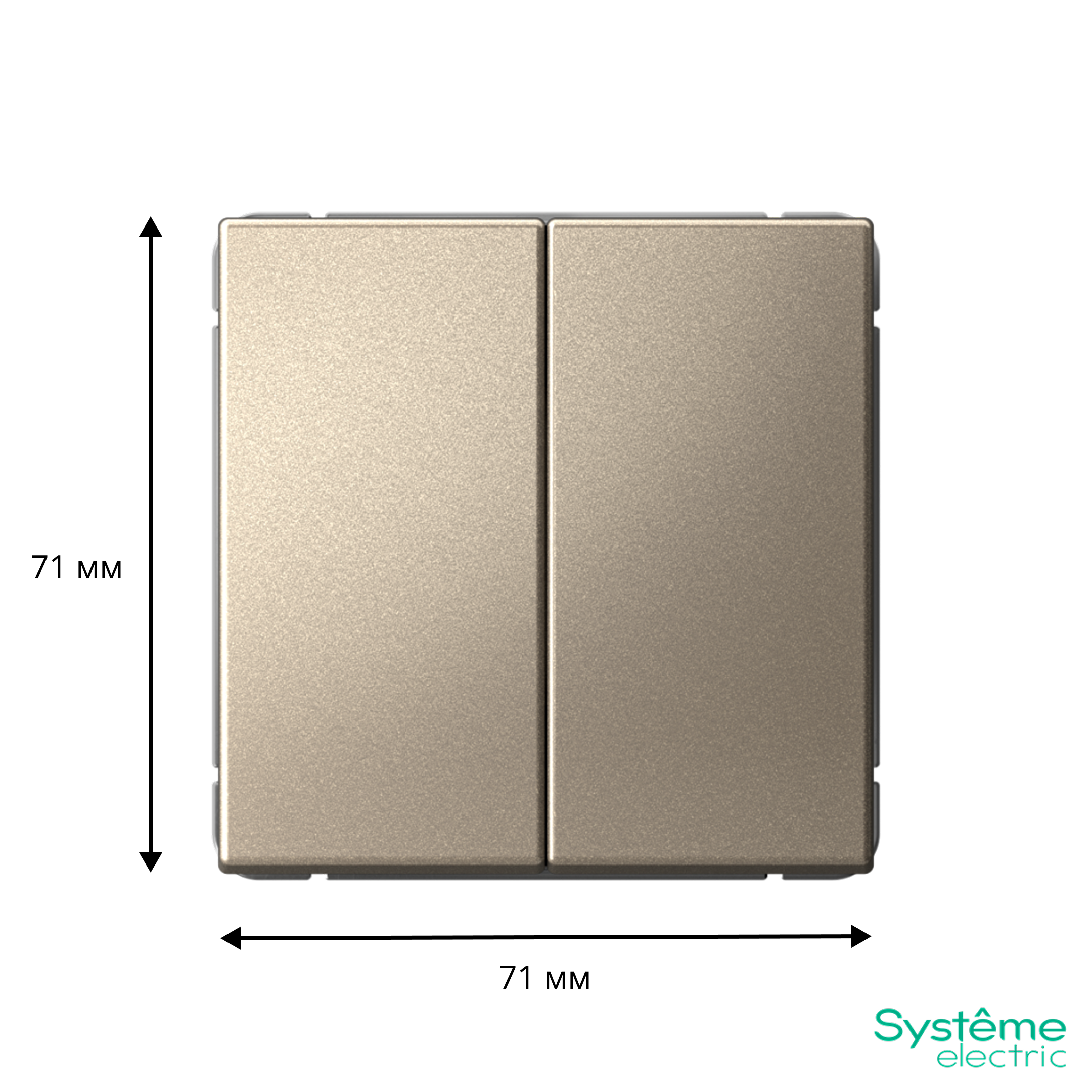 ARTGALLERY 2-клавишный ВЫКЛЮЧАТЕЛЬ, 10АХ, механизм, быстрозажимные клеммы, ШАМПАНЬ Systeme Electric GAL000551S