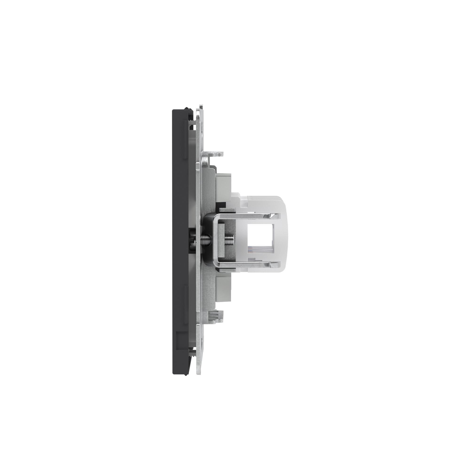 Компьютерная розетка RJ-45 без шторки, кат.5е двойная, KANT, черный уголь DKC 7012664