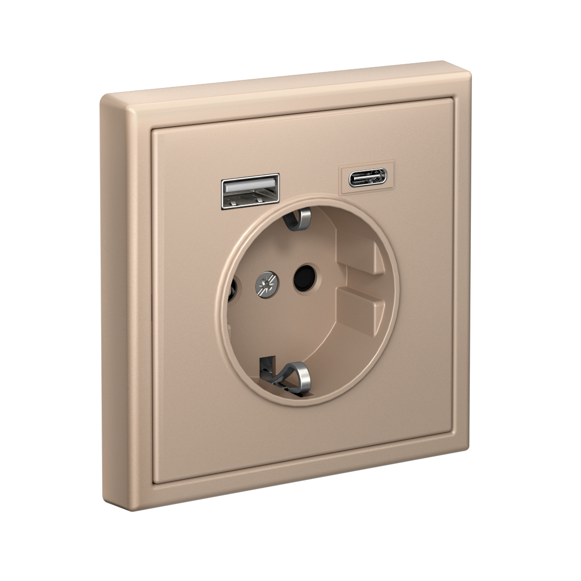 ARTGALLERY розетка 16А с 2 USB A+C, 5В/2,4А/3,0А, 2х5В/1,5А, механизм, песочный Systeme Electric GAL001232
