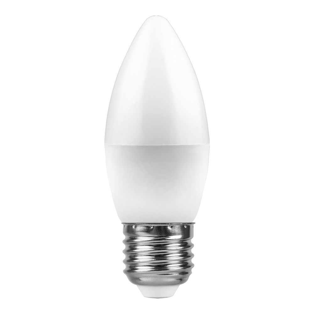 Лампа светодиодная LED 7вт Е27 белый матовая свеча FERON LB-97 25759