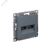 Розетка ATLASDESIGN двойная компьютерная RJ45+RJ45 категория 5E механизм грифель Systeme Electric ATN000785
