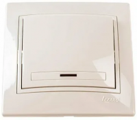 Выключатель одноклавишный, с подсветкой, бежевый, с бежевой вставкой Lezard 701-0303-111