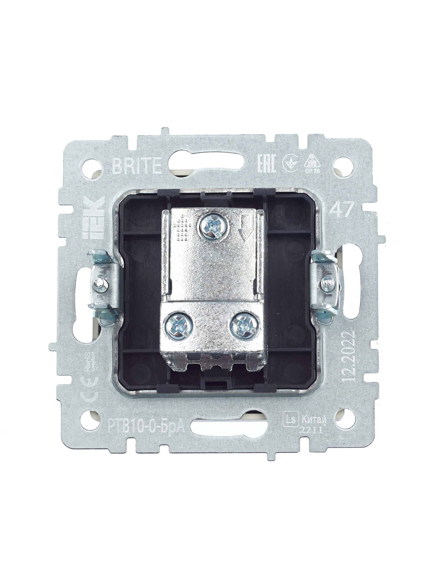 BRITE Розетка TV проходная РТВ10-0-БрА алюминий IEK BR-A10-P-K47