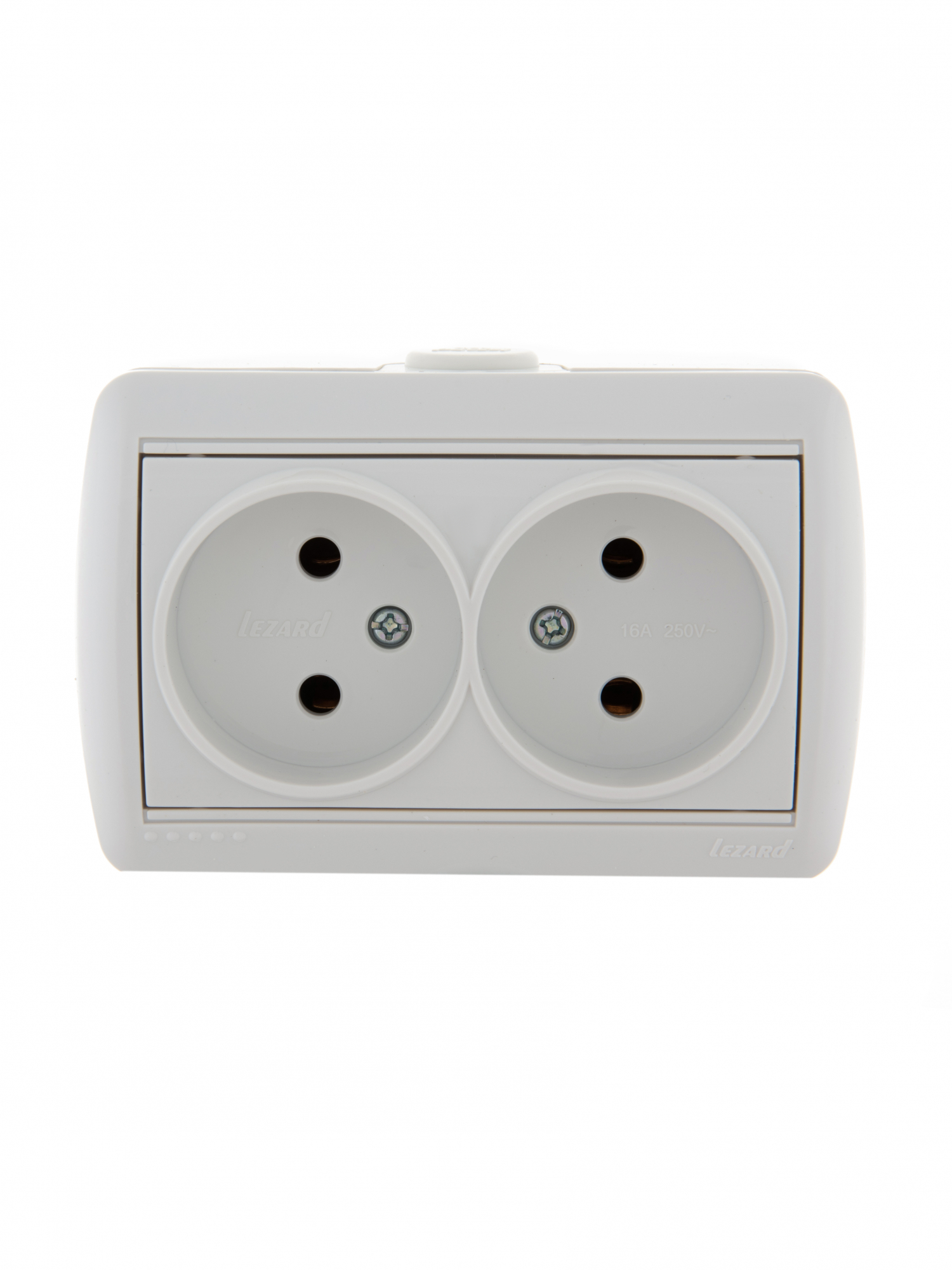HATA Розетка двойная без заземления белая Lezard 710-0200-128