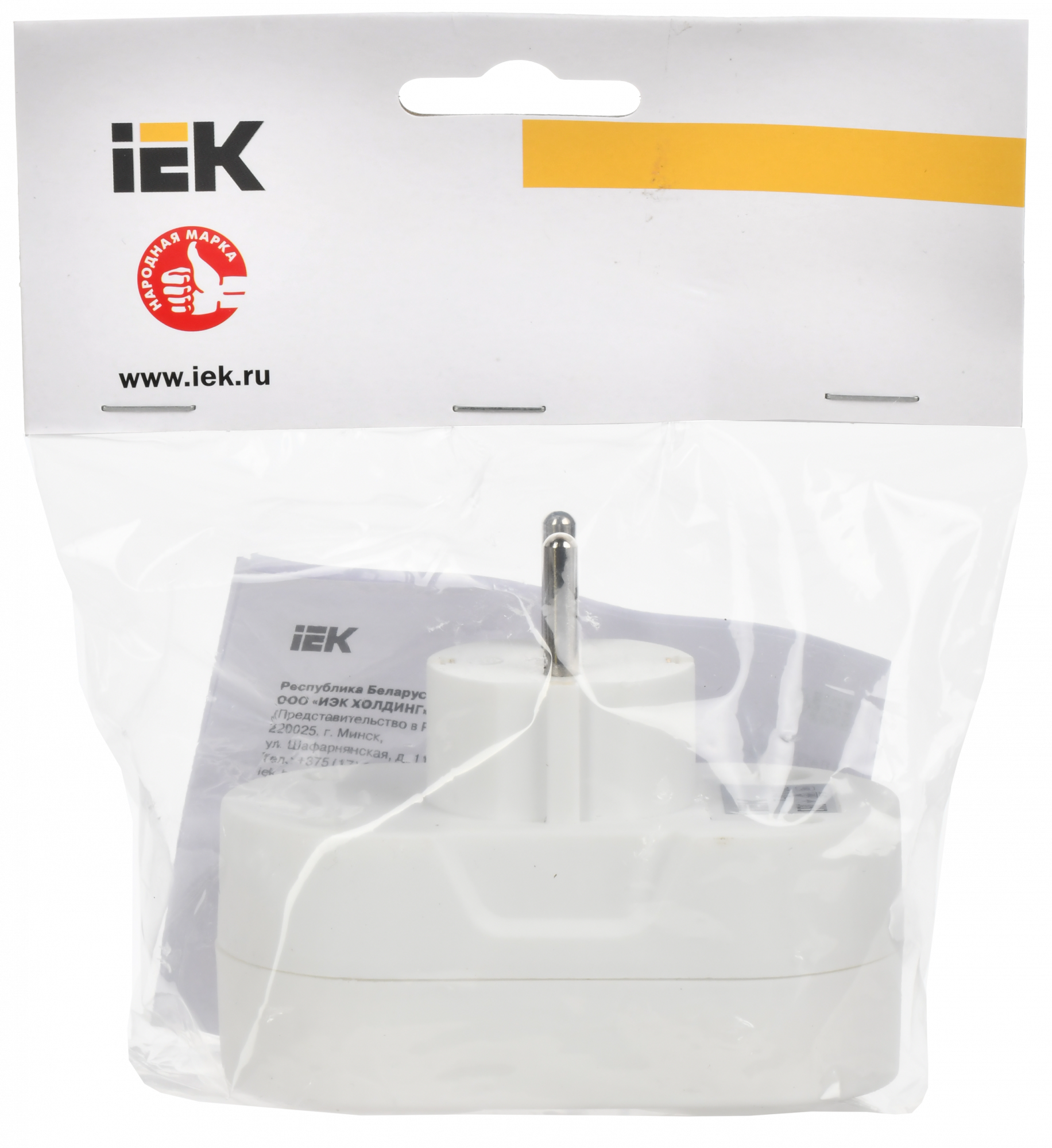 Тройник Т-01/02 две круглые розетки IEK WTP10-16-02
