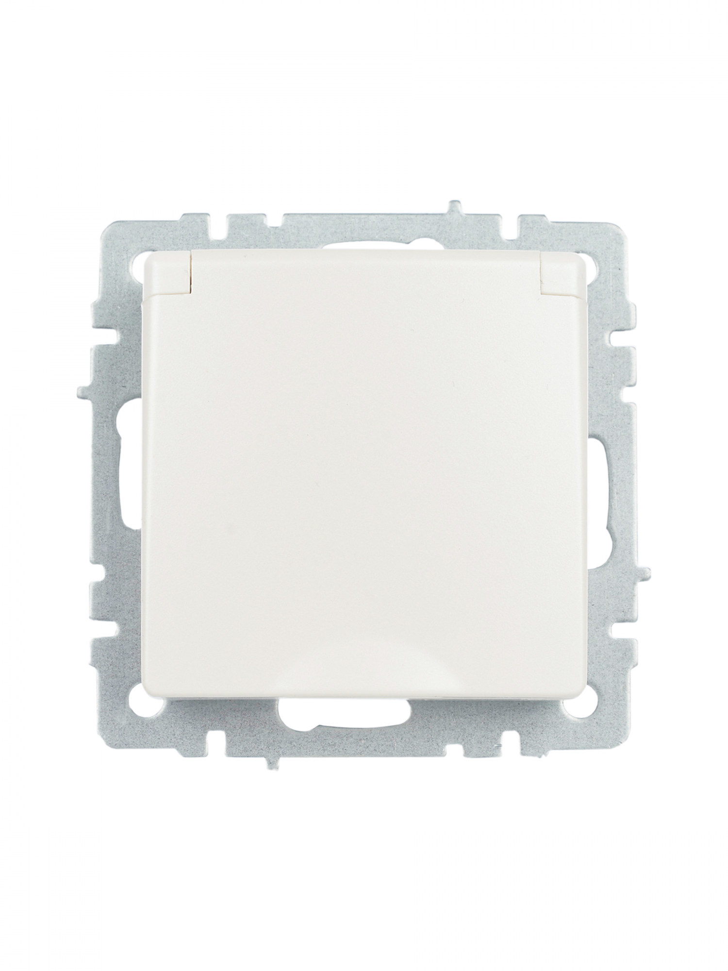BRITE Розетка с заземлением с защитными шторками и крышкой 16А IP20 РСбш10-3-БрЖ жемчуг IEK BR-R16-16-K36