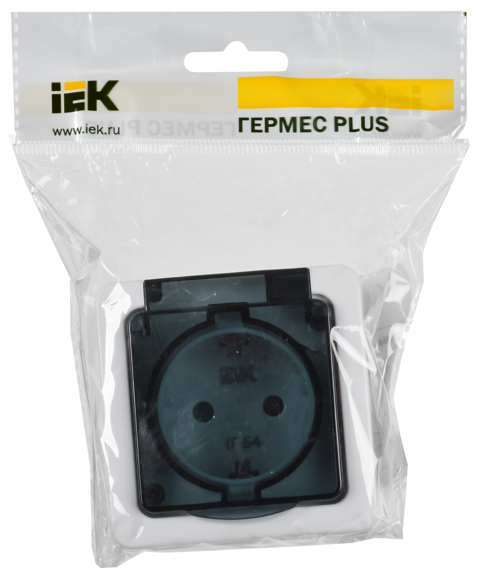 Гермес PLUS Розетка с заземлением с крышкой       наружная IP54 IEK ERMP12-K03-16-54-EC
