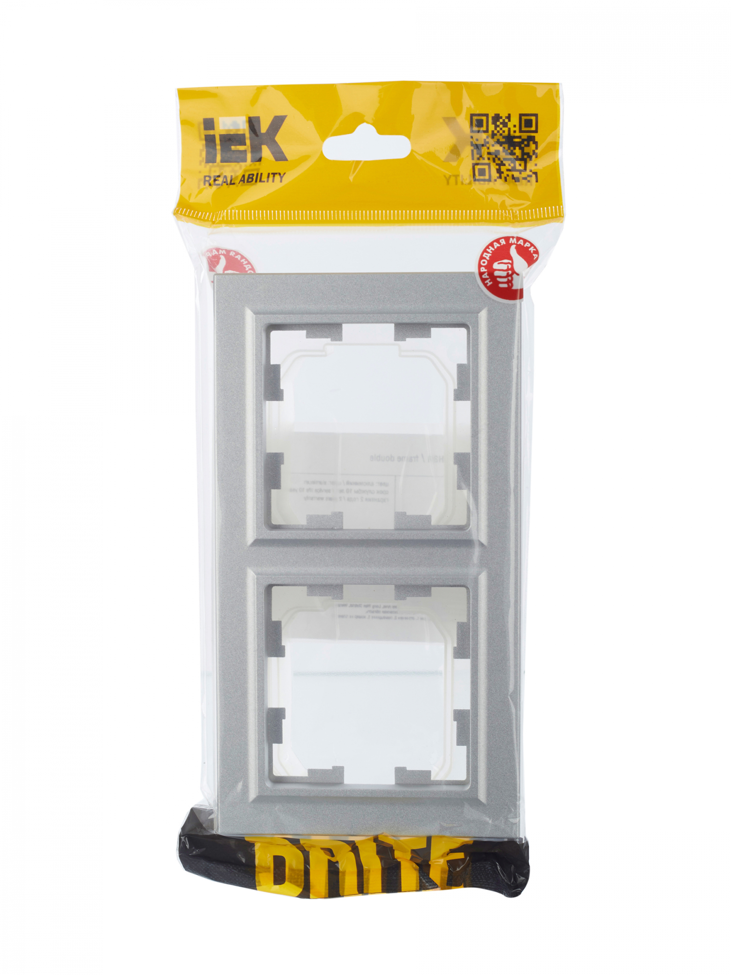 BRITE Рамка 2 поста IP44 РУ-2-БрА-44 алюминий IEK BR-M22-44-K47