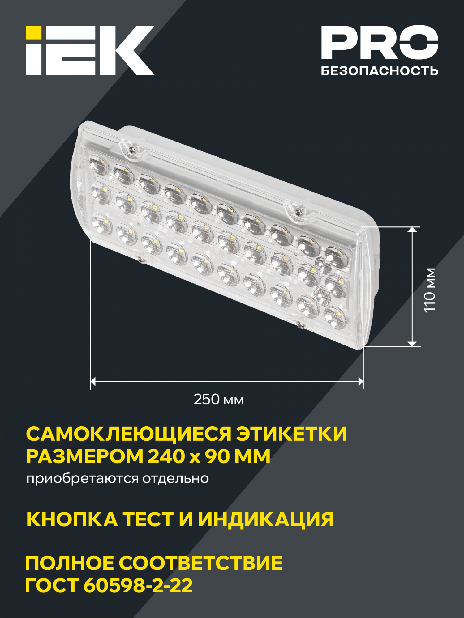 Светильник аварийный ДПА 2105 постоянного действия 4ч IP65 IEK LDPA0-2101-4-65-K01