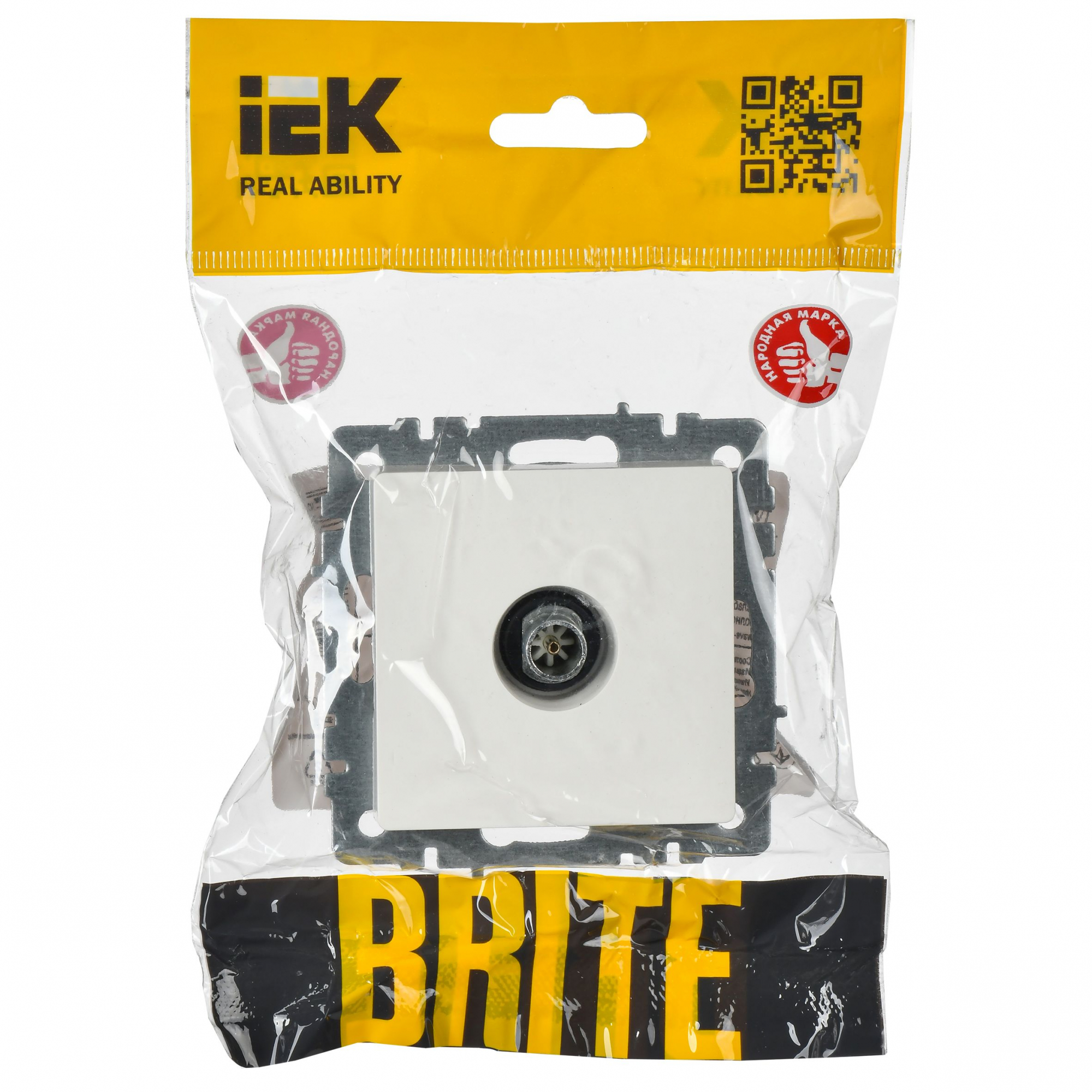 BRITE Розетка TV оконечная РТВ11-0-БрБ белый IEK BR-A10-O-K01