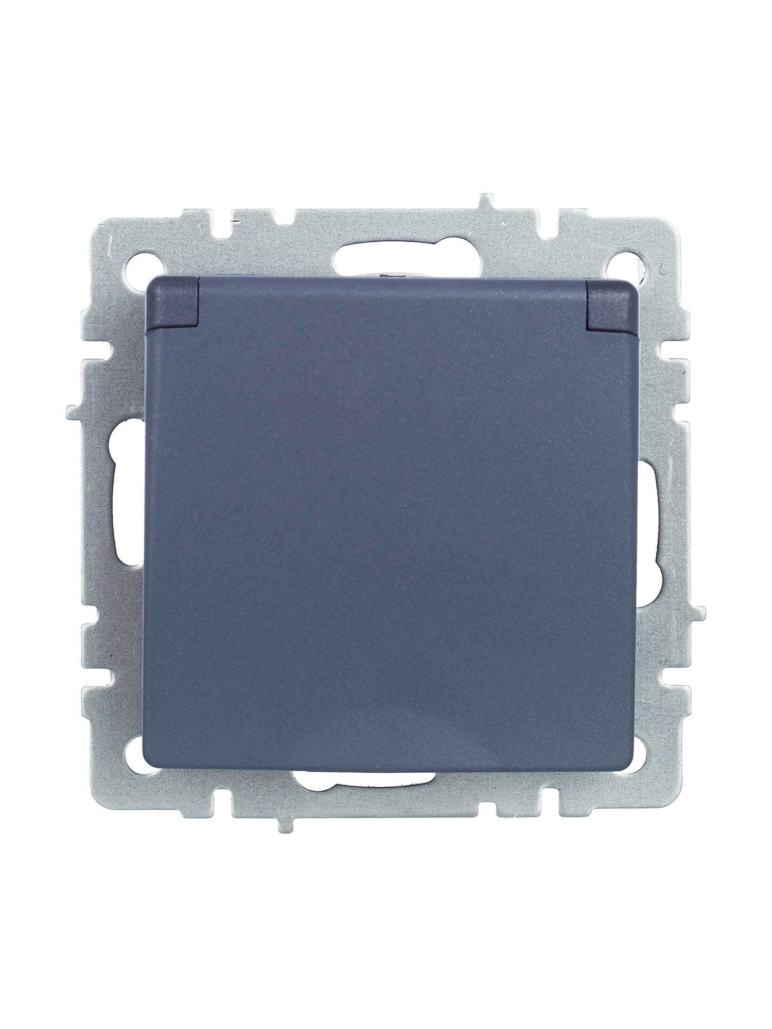 BRITE Розетка с заземлением с защитными шторками и крышкой 16А IP20 РСбш10-3-БрМ маренго IEK BR-R16-16-K35