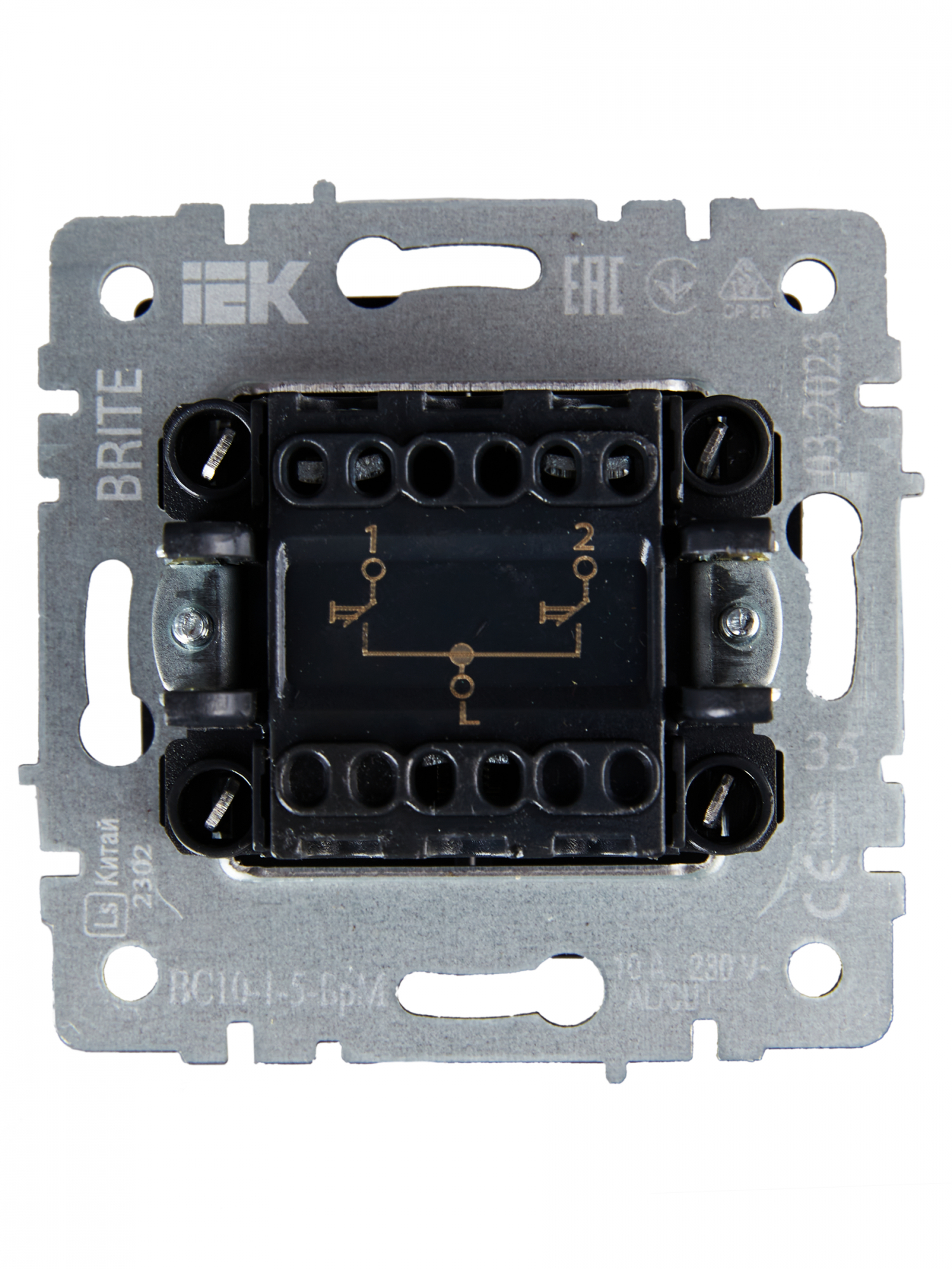 BRITE Выключатель жалюзи 10А ВС10-1-5-БрМ маренго IEK BR-V15-0-10-K35