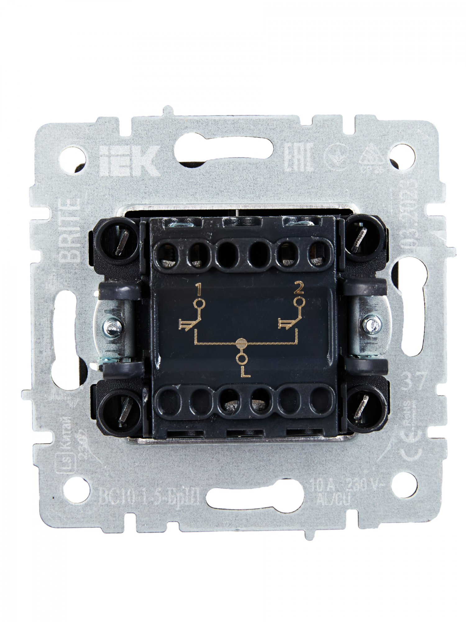 BRITE Выключатель жалюзи 10А ВС10-1-5-БрШ шампань IEK BR-V15-0-10-K37