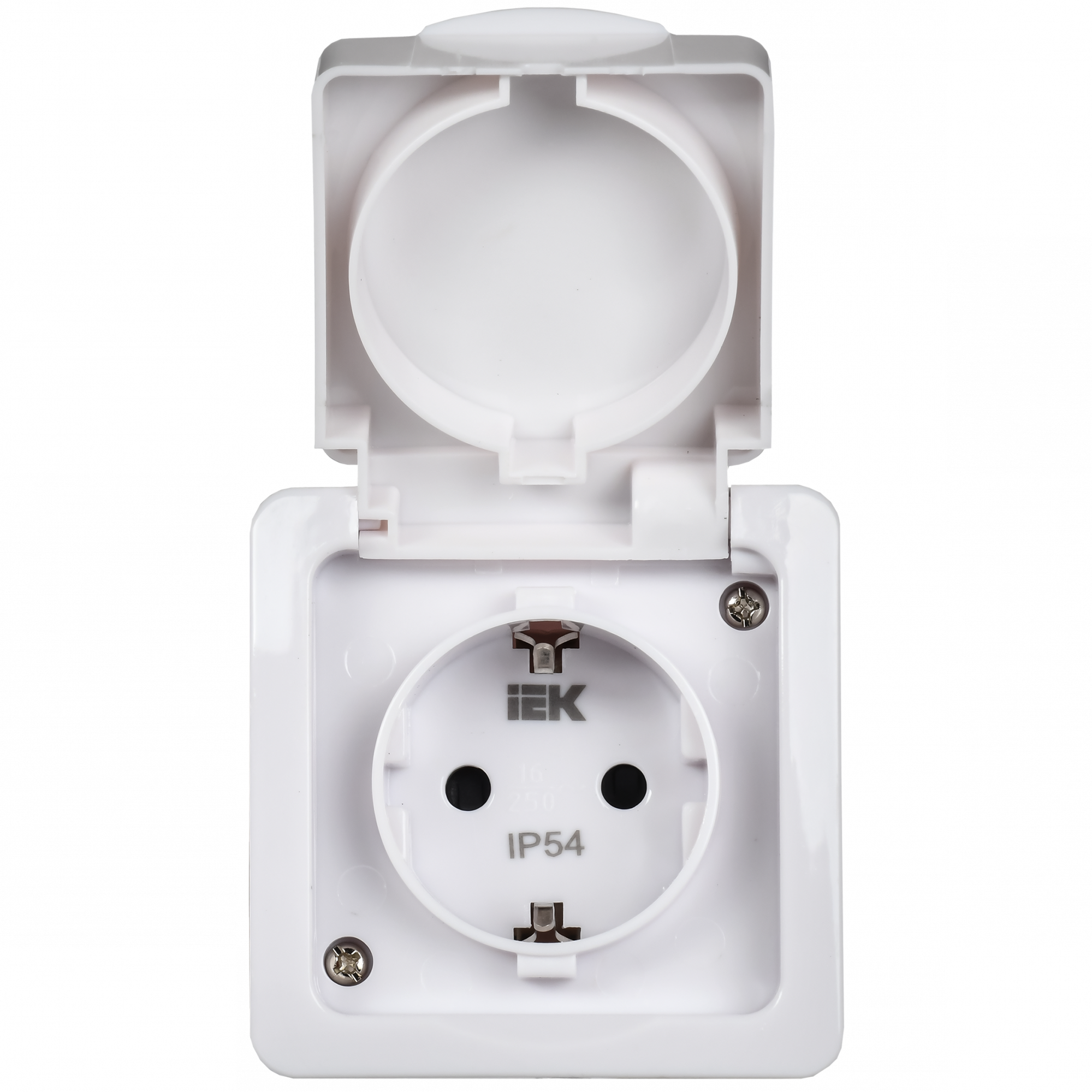 Гермес PLUS Розетка с заземлением наружная с крышкой IP54 IEK ERMP12-K01-16-54-EC